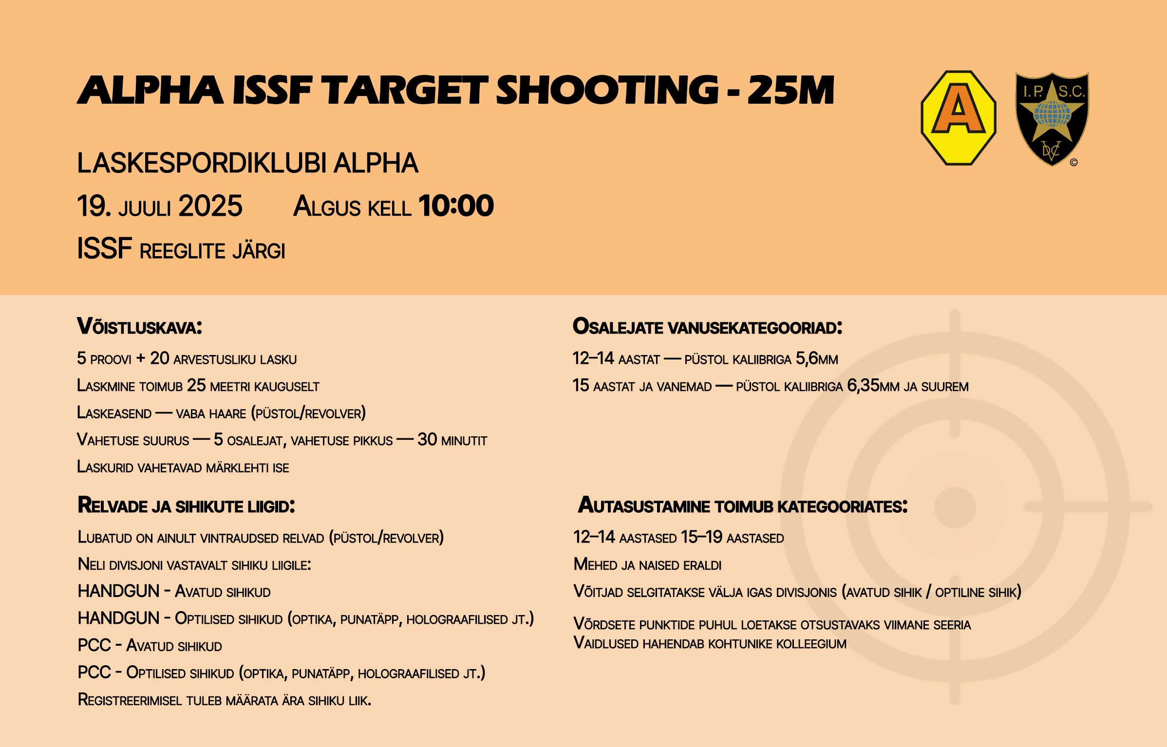 ALPHA ISSF CLASSIC HANDGUN SHOOTING 25M - July 2025 ALPHA ISSF CLASSIC HANDGUN SHOOTING 25M – July 2025