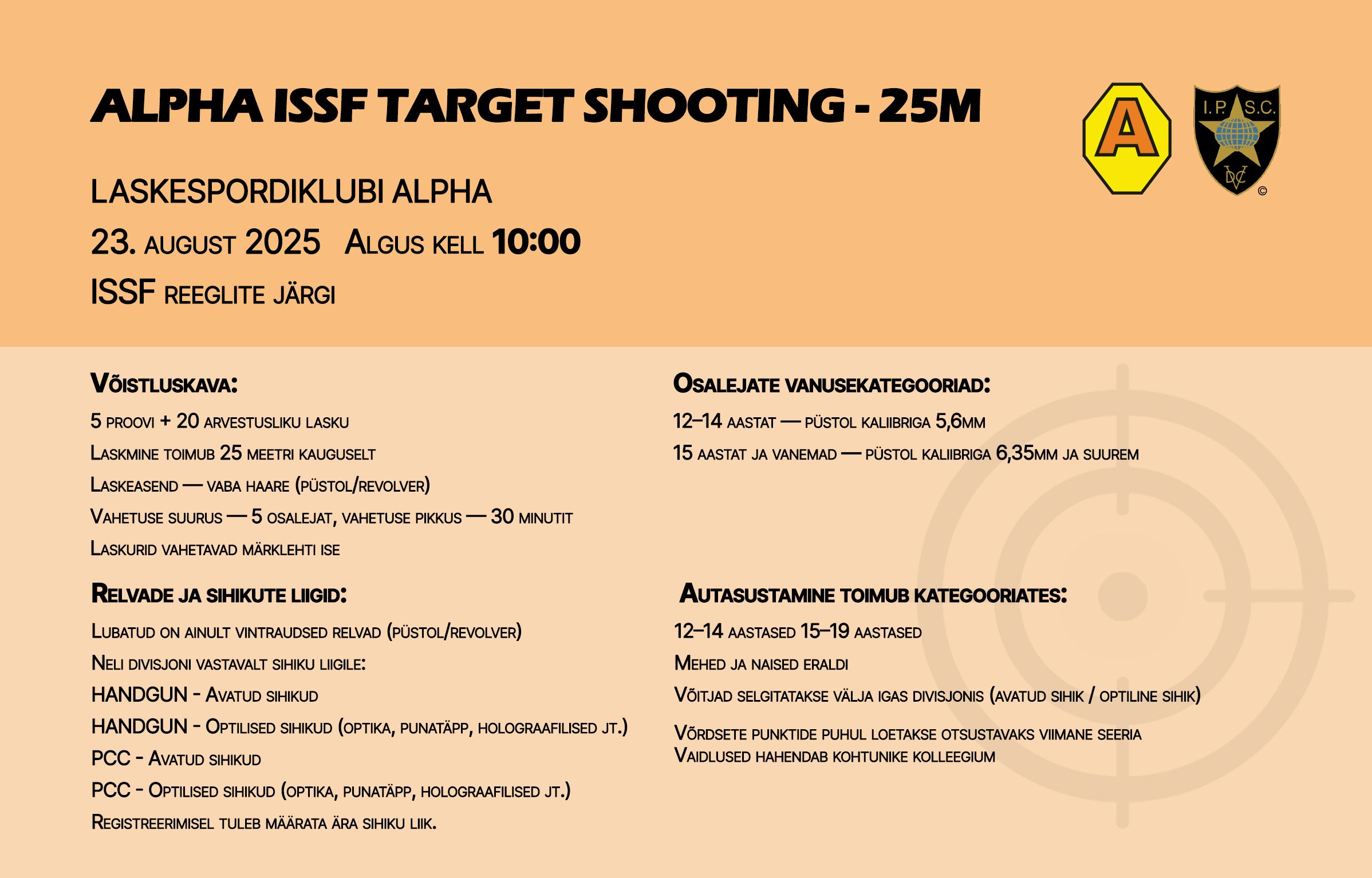 ALPHA ISSF CLASSIC HANDGUN SHOOTING 25M - August 2025 ALPHA ISSF CLASSIC HANDGUN SHOOTING 25M – August 2025