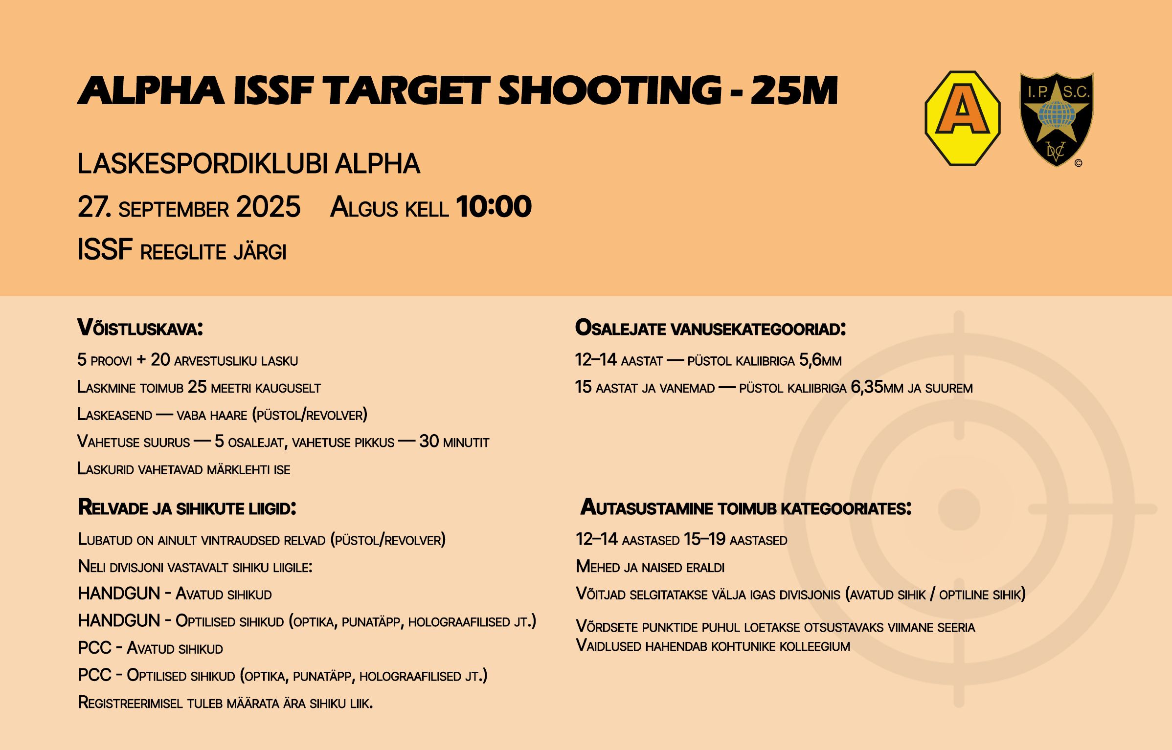 ALPHA ISSF CLASSIC HANDGUN SHOOTING 25M - September 2025 ALPHA ISSF CLASSIC HANDGUN SHOOTING 25M – September 2025