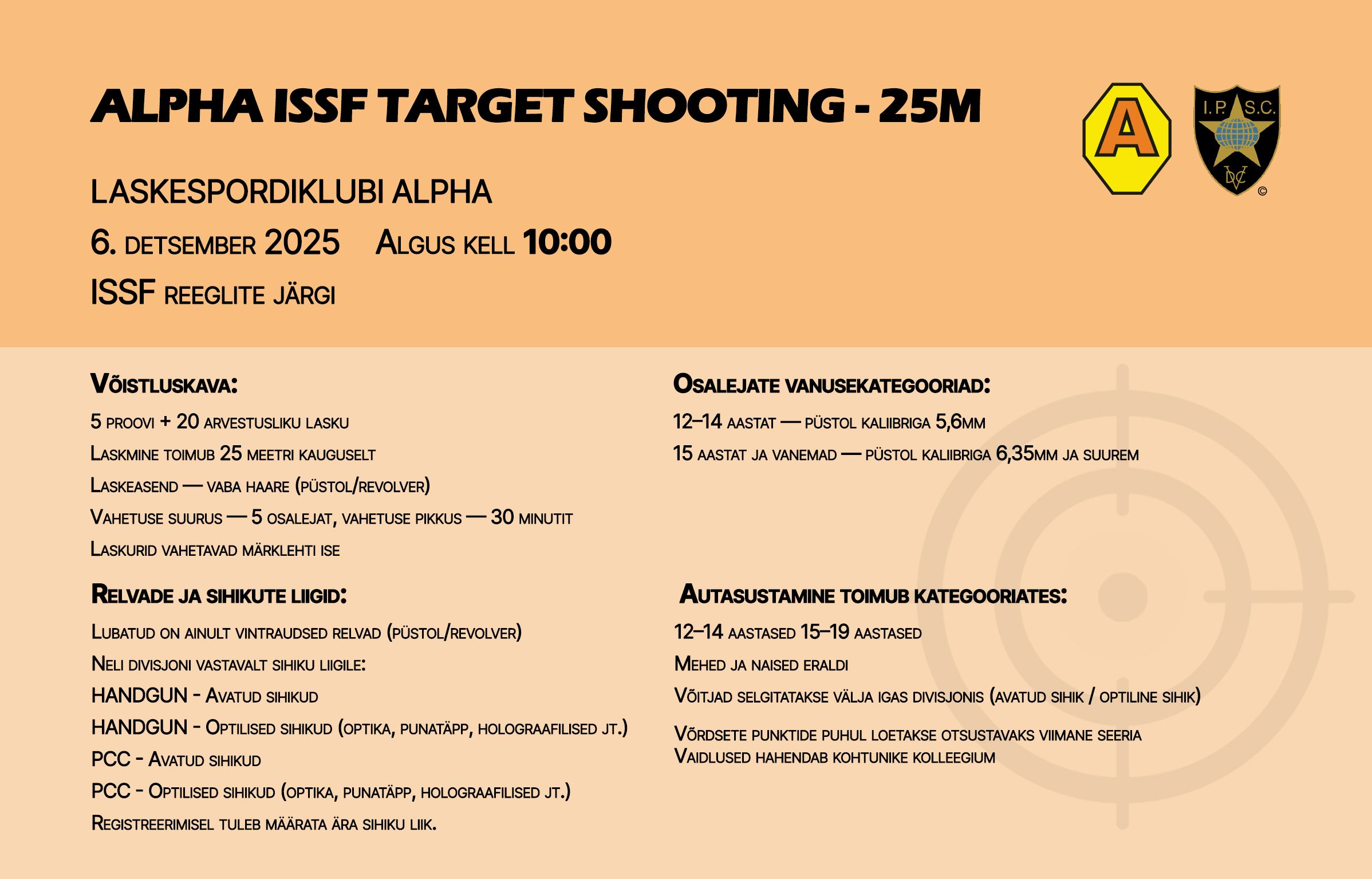 ALPHA ISSF CLASSIC HANDGUN SHOOTING 25M - December 2025 ALPHA ISSF CLASSIC HANDGUN SHOOTING 25M — December 2025