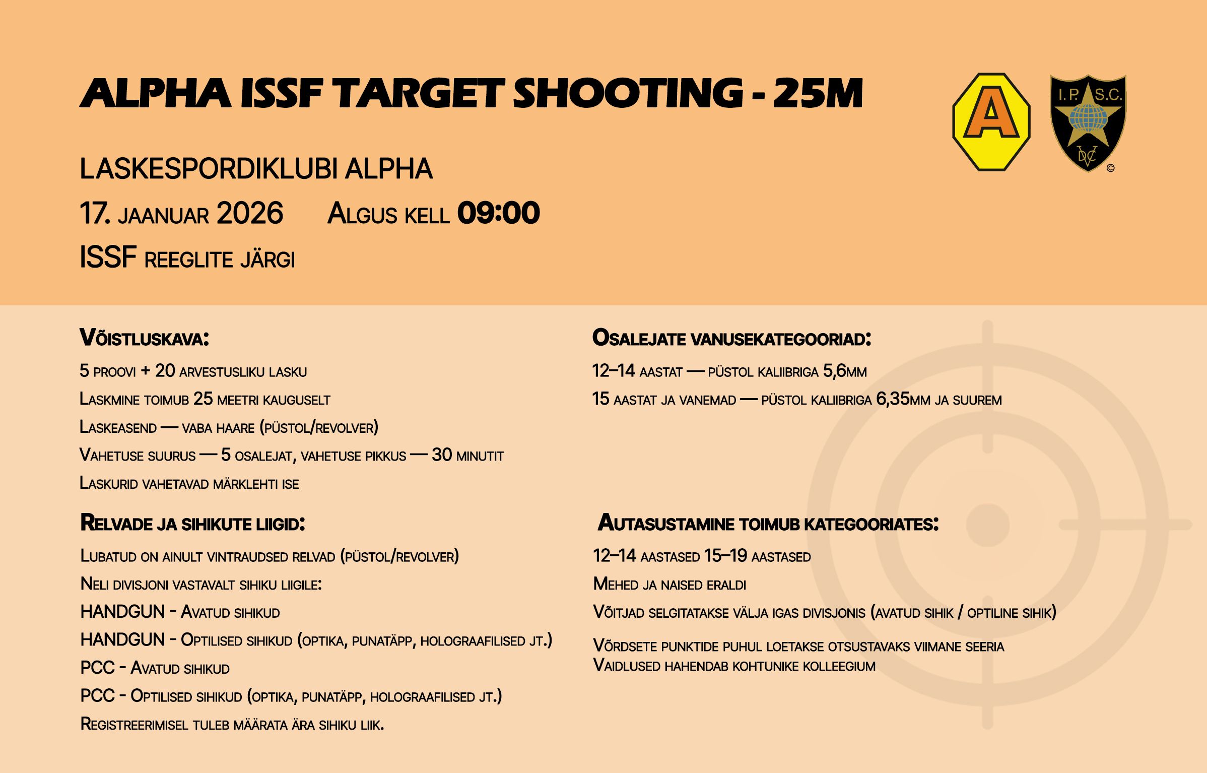 ALPHA ISSF CLASSIC HANDGUN SHOOTING 25M - January 2026 ALPHA ISSF CLASSIC HANDGUN SHOOTING 25M — January 2026